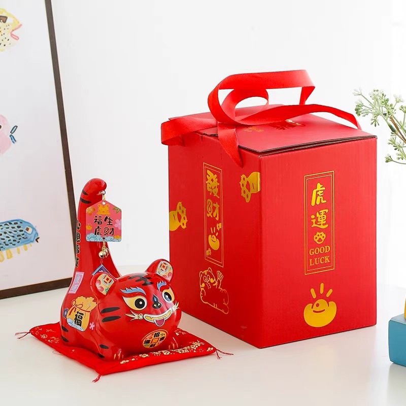 CT099B072 HAOYUN #เสือนำโชค โมเดลเสือ รูปปั้นเสือมงคล เสือมงคล กระปุกออมสิน เสือนำโชคตั้งโต๊ะ เสือนำโชคตั้งโชว์