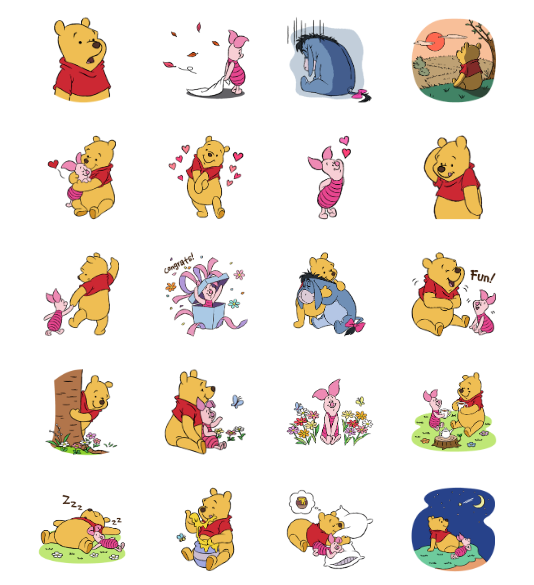 ขายสติกเกอร์ไลน์ หมีพูห์และผองเพื่อน