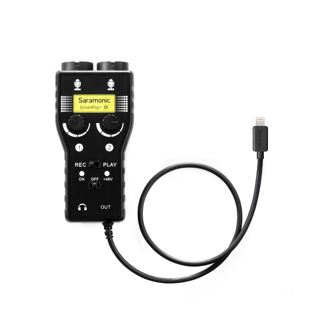 Saramonic SmartRig+ DI อินเทอร์เฟซรวมเสียงไมโครโฟน XLR,6.3มม. 2 ช่อง และTRS 3.5มม.2 ช่องโมโนและสเตอริโอใช้กับ Lightning IOS