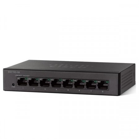 Cisco SG110D-08 Switch 8-Port Gigabit Ethernet Unmanaged, 16 Gbps Capacity, Metal Enclosure