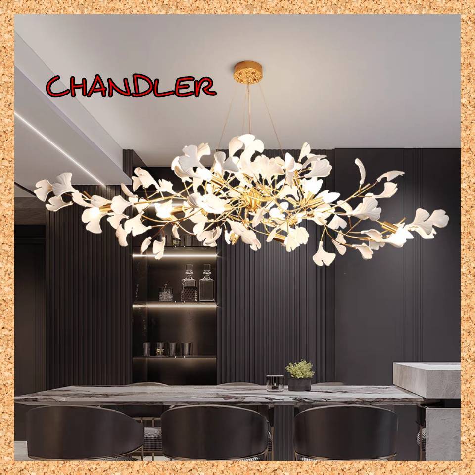 CT200A181 SOTMIA โคมไฟใบแปะก๊วย โคมไฟระย้าโถงบรรได Chandelier แชนเดอเรียยาว แชนเดอเรียโต๊ะทานข้าว