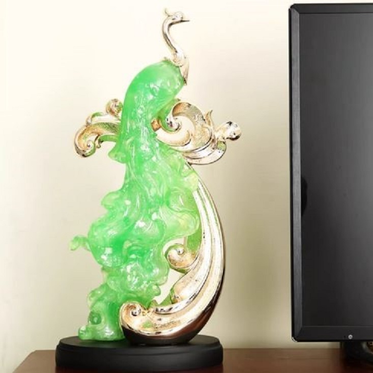 CT215B157 FAMITOSS โมเดลนกยูง โมเดล ของตกแต่ง ของขวัญขึ้นบ้านใหม่ โมเดลแต่งโรงแรม