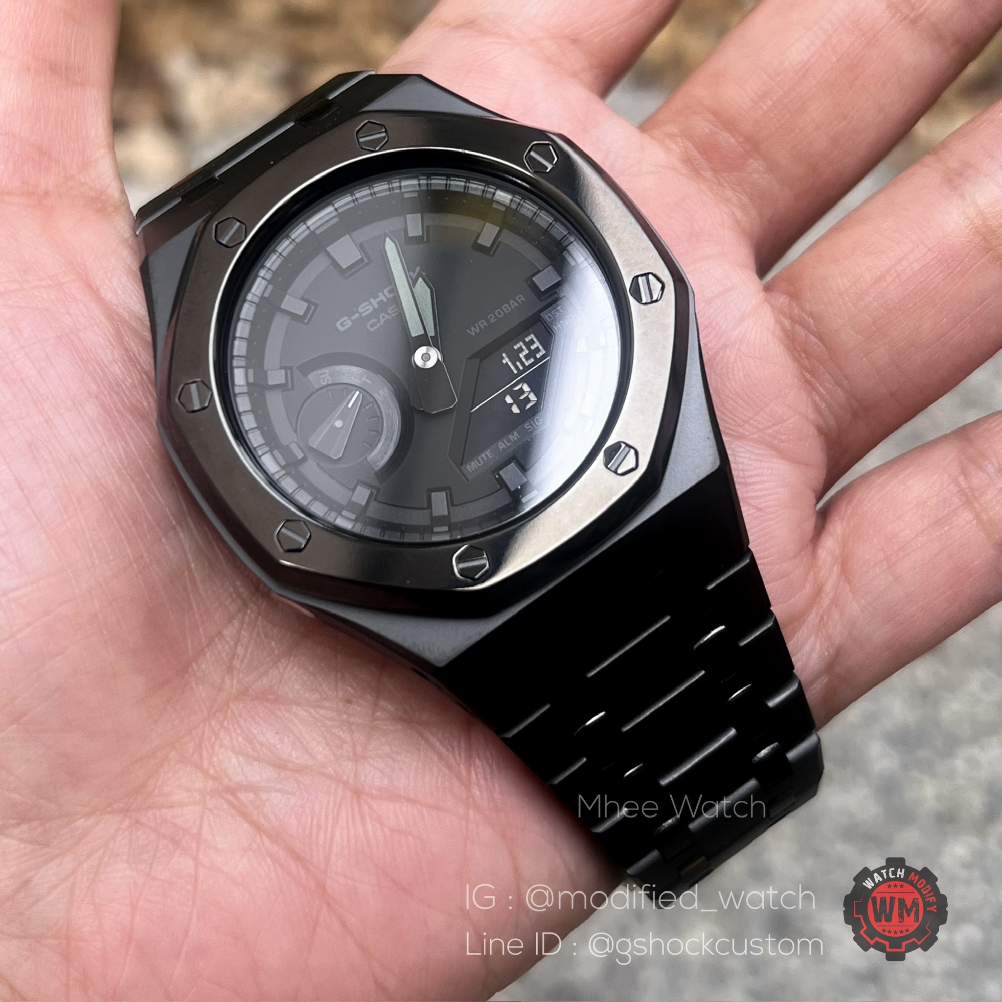 G-Shock Casioak All in Black Steel Sandblasting Strap Edition
