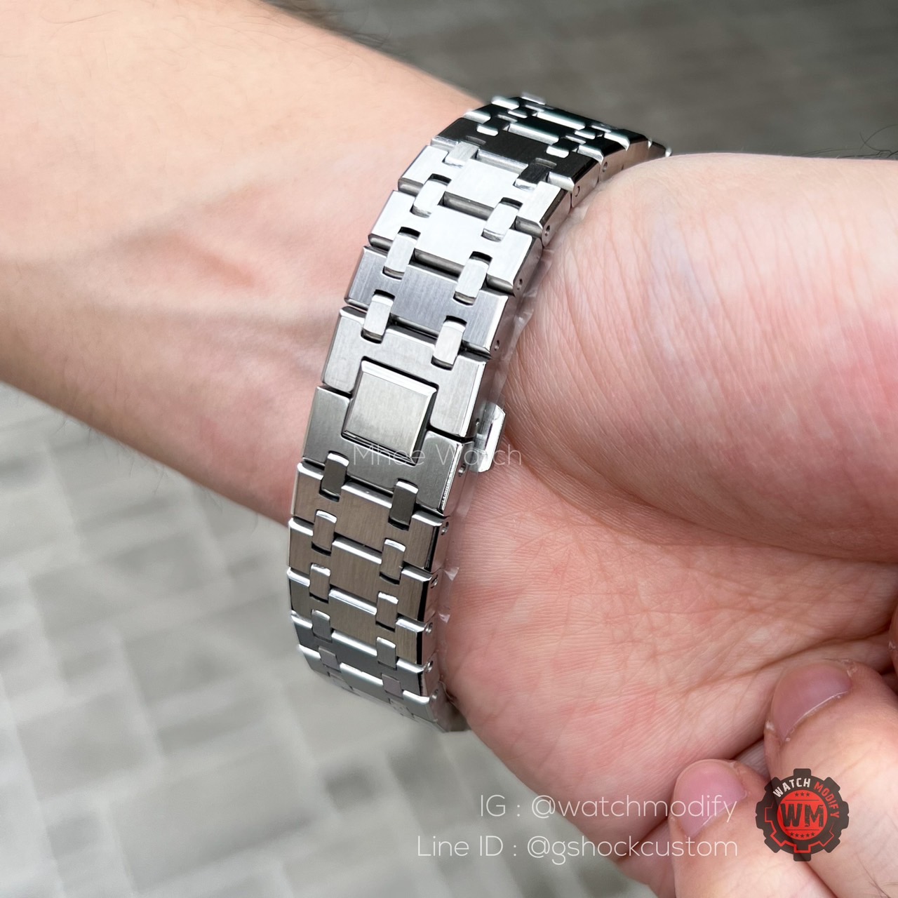 G-Shock White Casioak Rainbow Music Dial Silver Metal