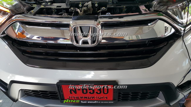 คิ้วช่องลมกระจังหน้า CRV G5 (Black Kevlar/ Silver)