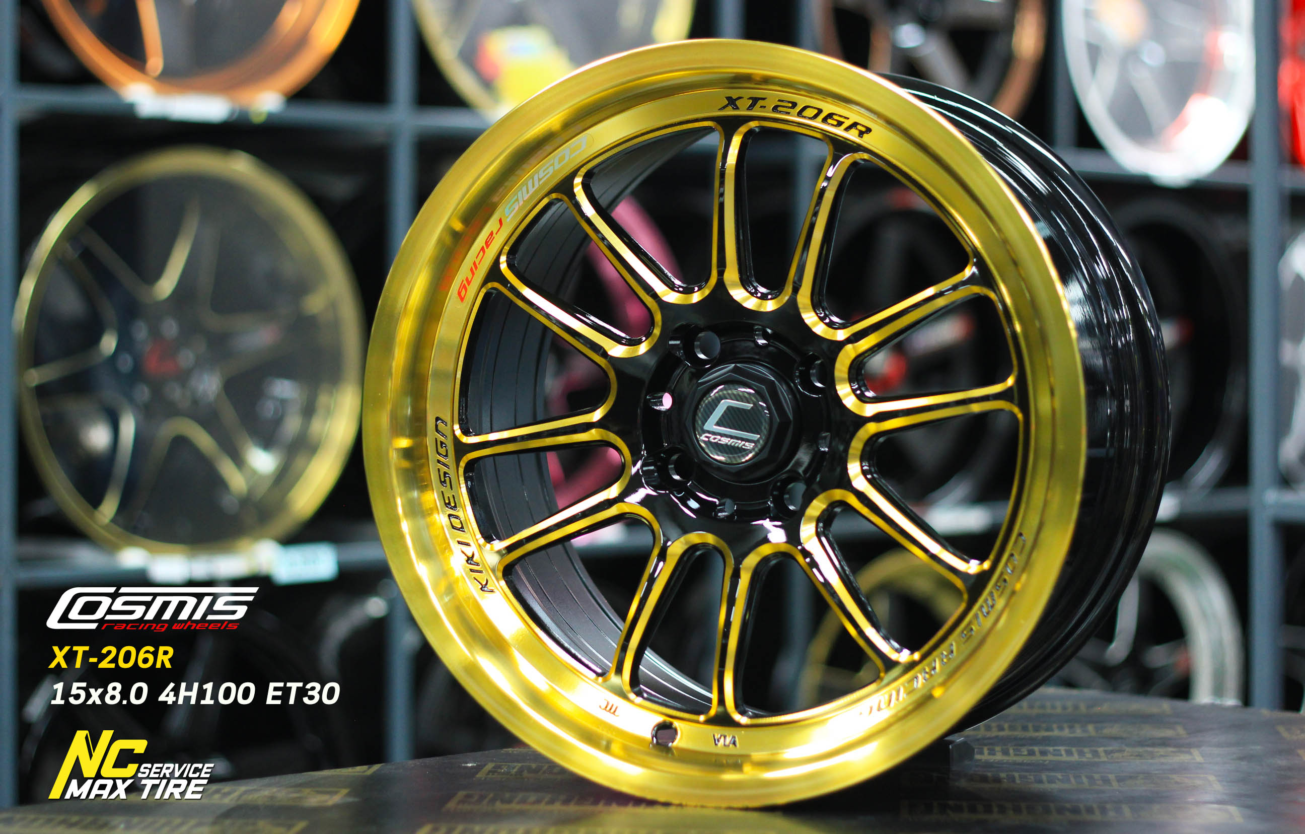 ล้อแม็กขอบ15 / Cosmis XT-206R / Custom Color / ทองสะท้อนแสง / 15x8.0 4H100 ET30