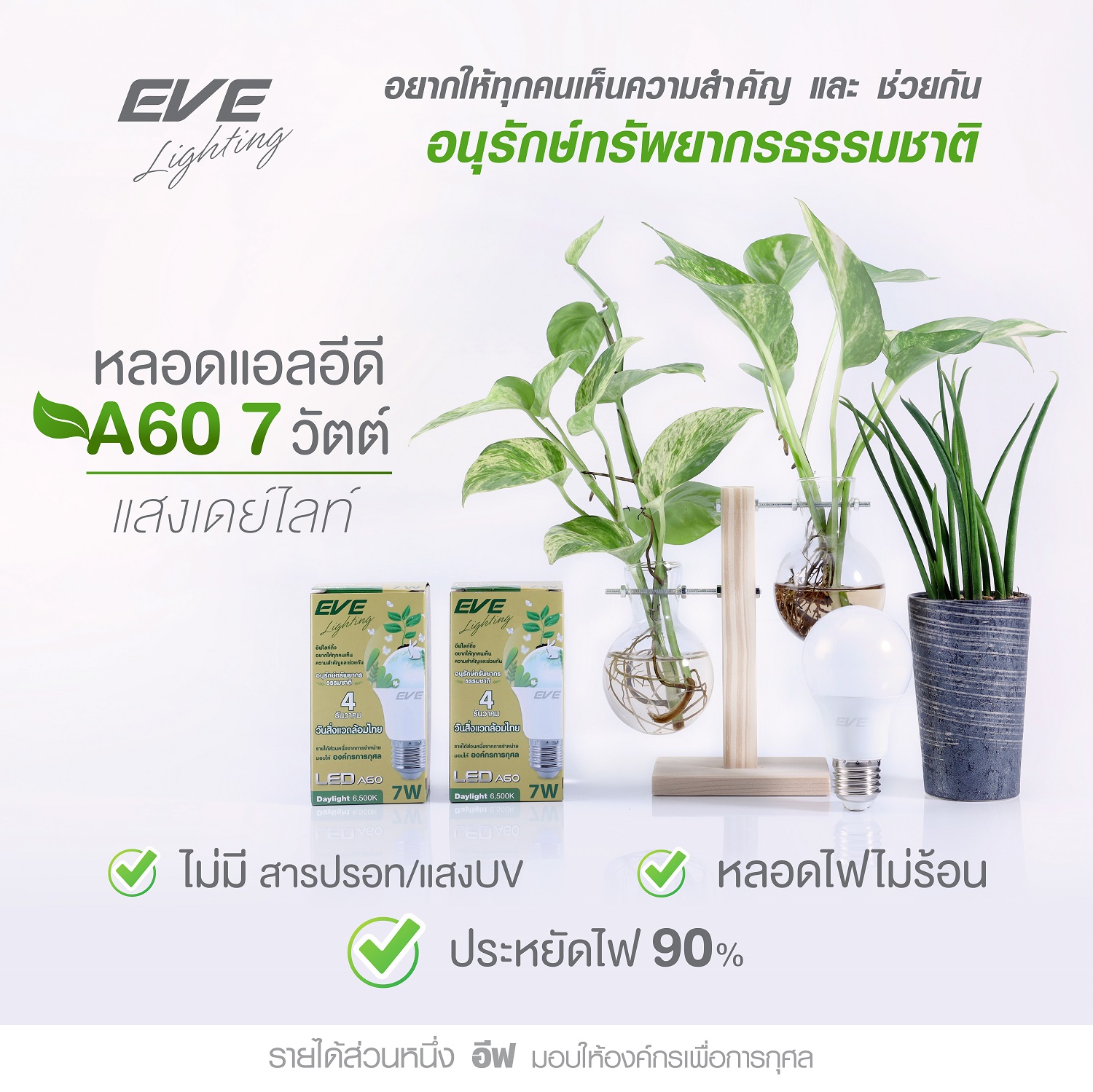 LED A60 วันสิ่งแวดล้อมไทย 7 วัตต์