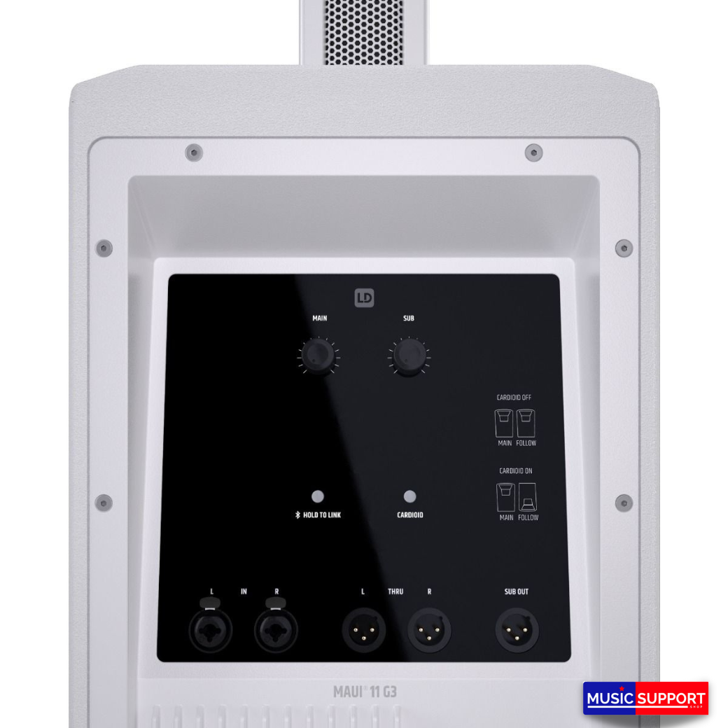 LD Systems MAUI® 11 G3 W Portable cardioid column PA system, white