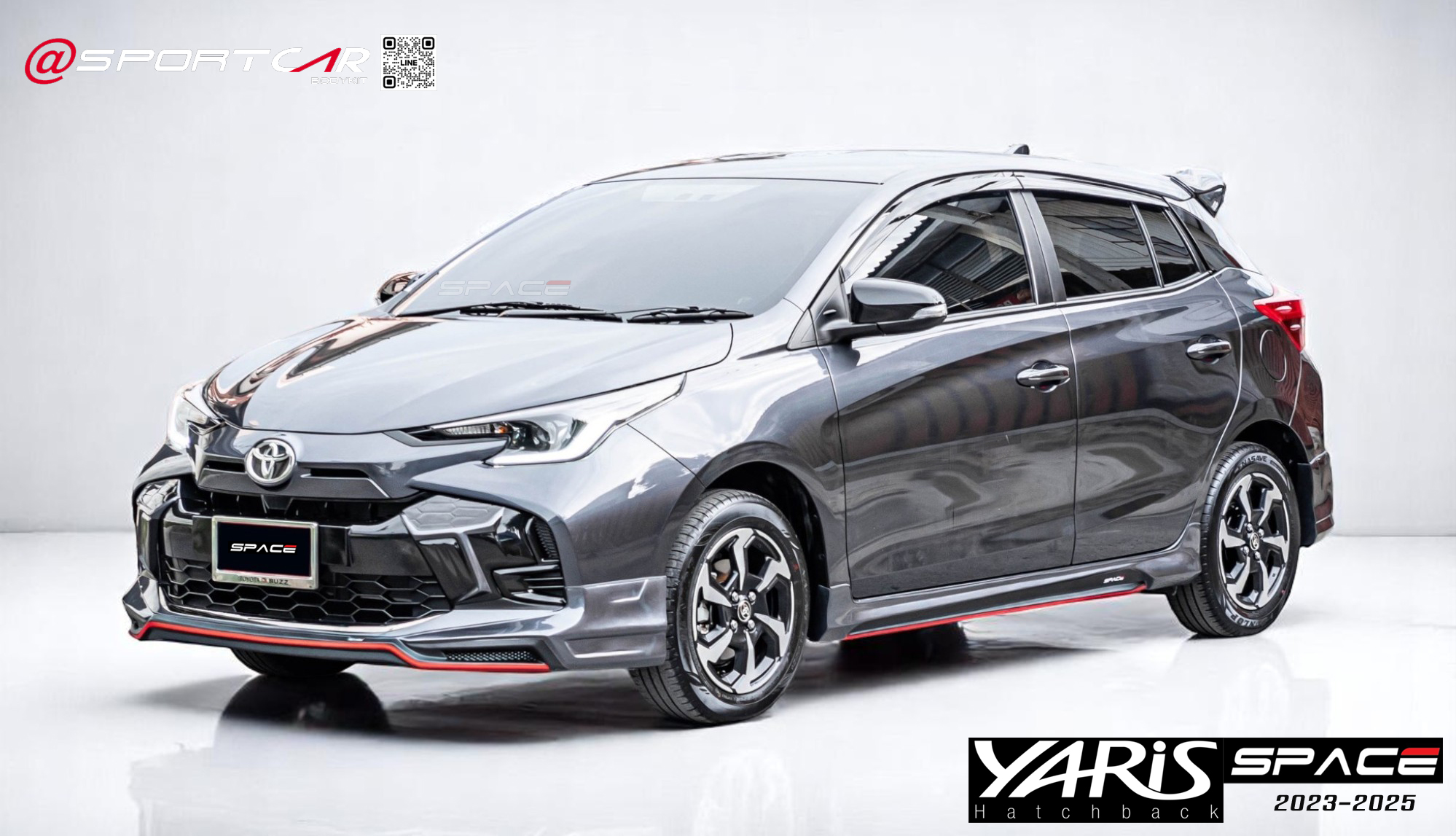 ชุดแต่ง Yaris Hatchback 2023 2024 2025 ทรง SPACE V1 by ASC - ชุดแต่ง New Yaris, New Yaris แต่งสวย, สปอยเลอร์ New Yaris 2023 2024, ของแต่ง New Yaris 2023 2024