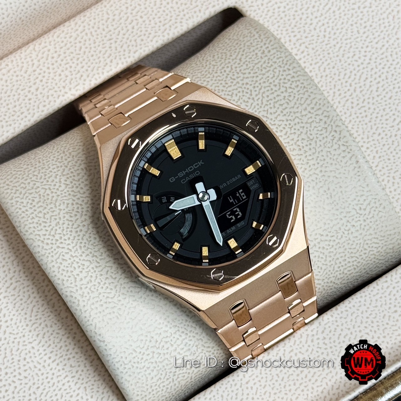 G-Shock Pinkgold AP Customized Full Metal Sanblasting Strap