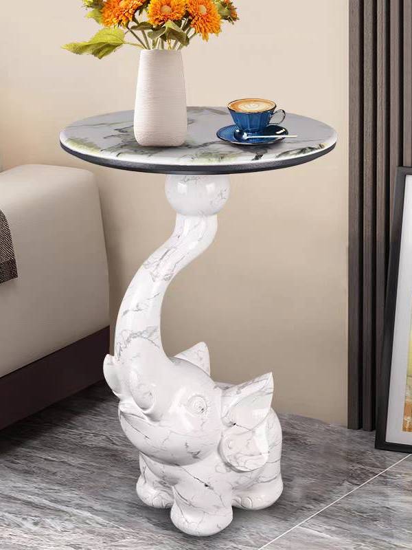 CT221D121 ZEITAKU โต๊ะข้างห้องนั่งเล่น โต๊ะกลมเล็ก ช้าง Coffee table