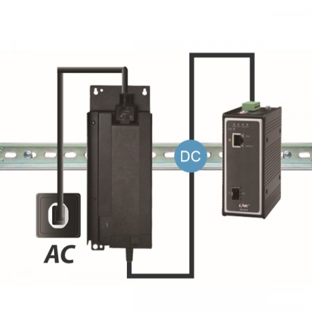 Link PS-1010 Industrial PoE+ Switch, 1-Port 10/100/1000Base-T PoE/PoE+ and 1-Port Gigabit SFP