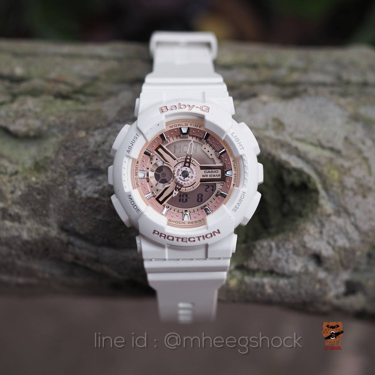 นาฬิกา Baby-G รุ่น น้องเมย รหัส BA-110-7A1 สีขาว Pinkgold