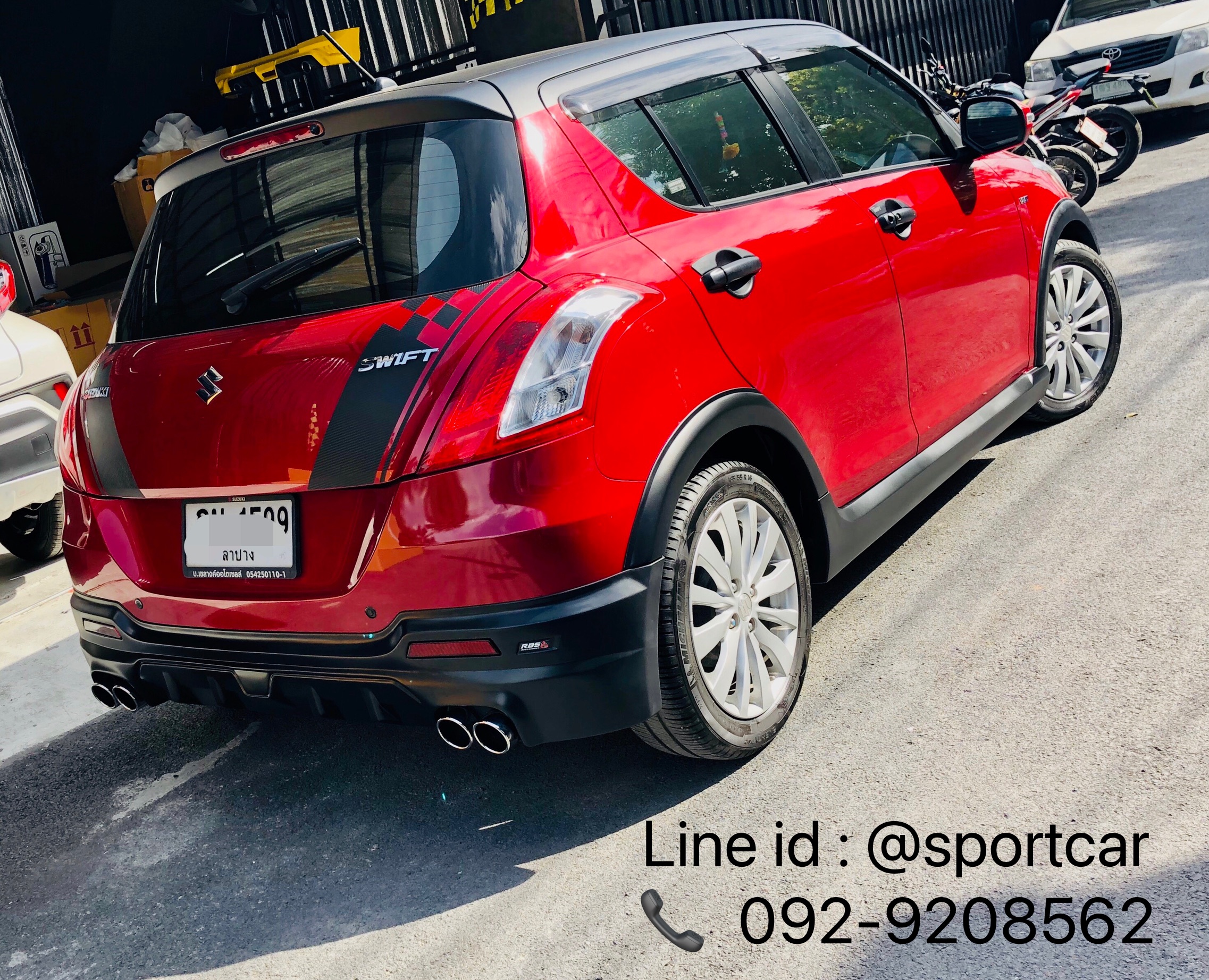 ชุดแต่ง swift 2012 2013 2015 Mini มีคิ้วล้อ ท่อคู่ สเกิร์ตรอบคัน suzuki swift แต่งสวย byแต่งรถTTS