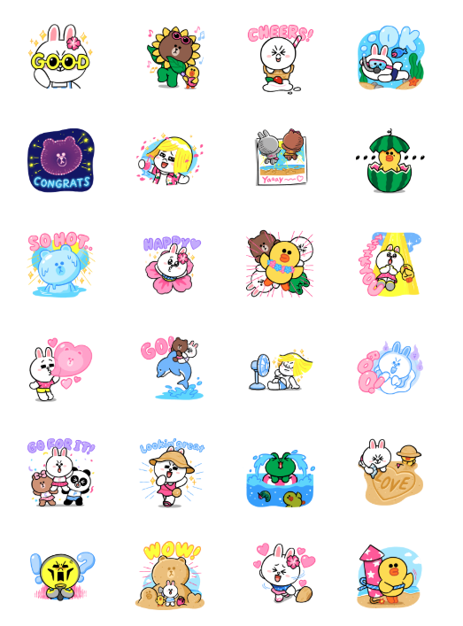 ขายสติกเกอร์ไลน์ ตัวละคร LINE★น่ารัก หน้าร้อน