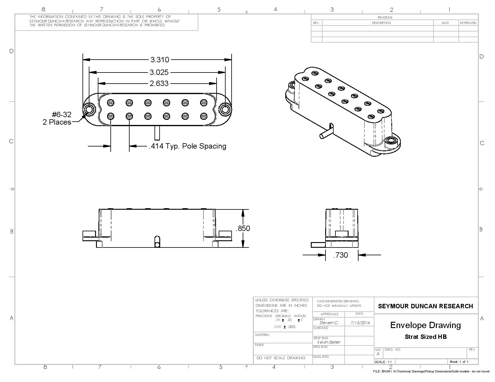 Seymour Duncan SL59-1b Little 59 for Strat Pick up Electric Guitar