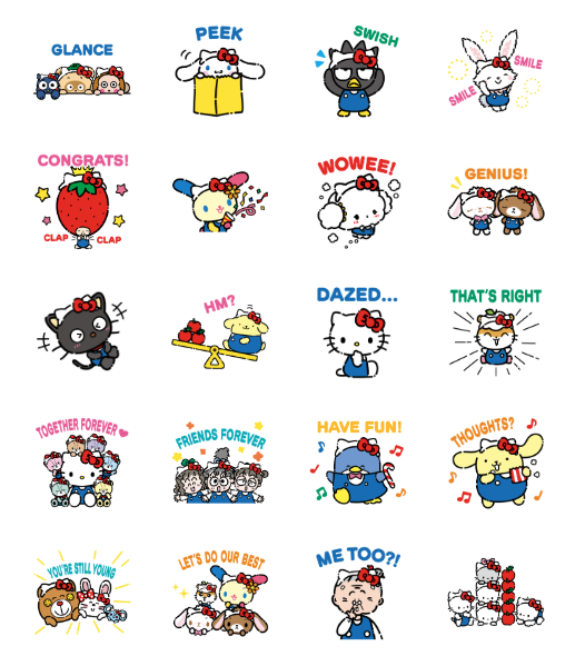 ขายสติกเกอร์ไลน์ Hello Kitty 50th HELLO ทุกคน!