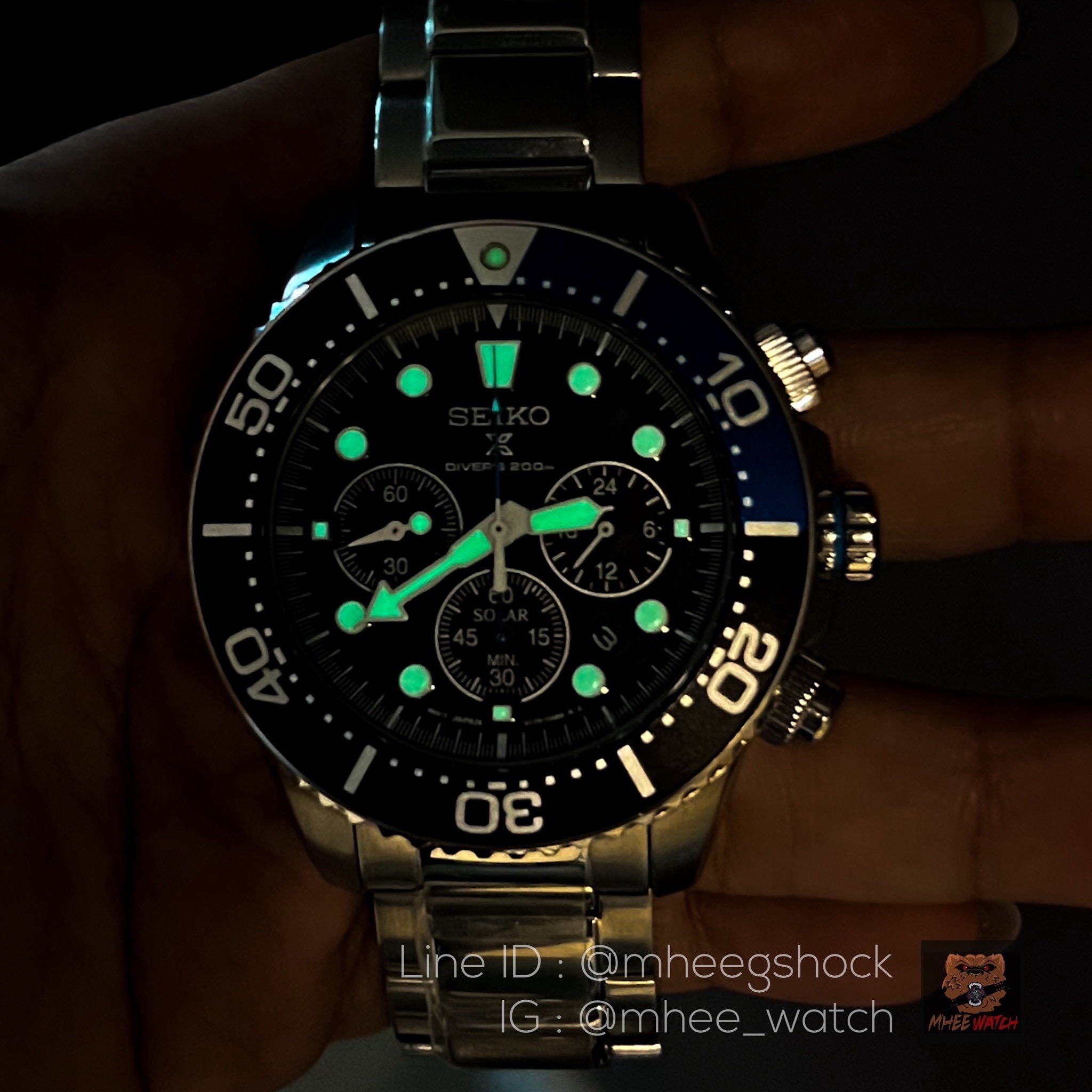 SEIKO Solar Chronograph Diver's 200m Men's Watch รุ่น SSC