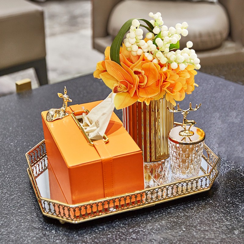 CT031E008 DECHOME เซทของใช้สีส้ม ชุดเซทของใช้ ของใช้ในบ้าน ชุดเซทสำหรับตกแต่งบ้าน ของใช้ในครัว เซทของขวัญ ของตกแต่งบ้าน