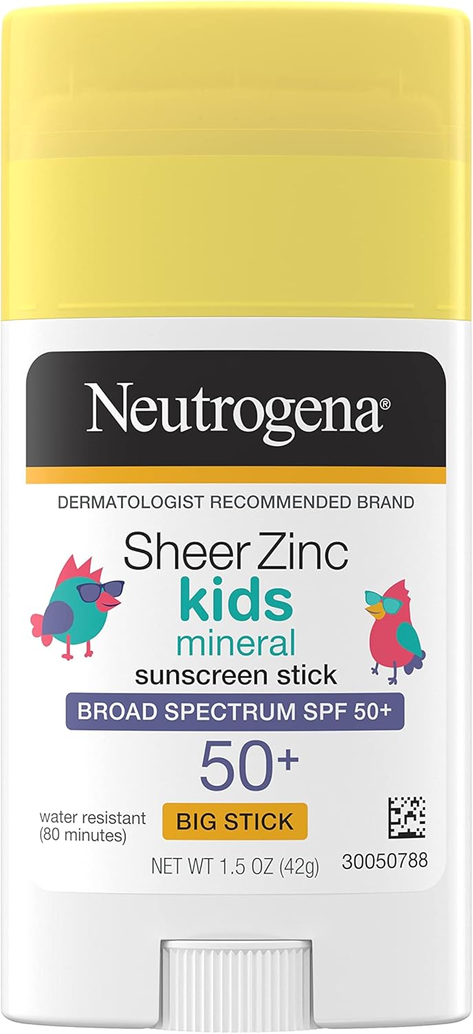 กันแดดเด็กชนิดแท่ง Neutrogena Sheer Zinc Oxide Kids Mineral Sunscreen Stick Broad Spectrum SPF 50+
