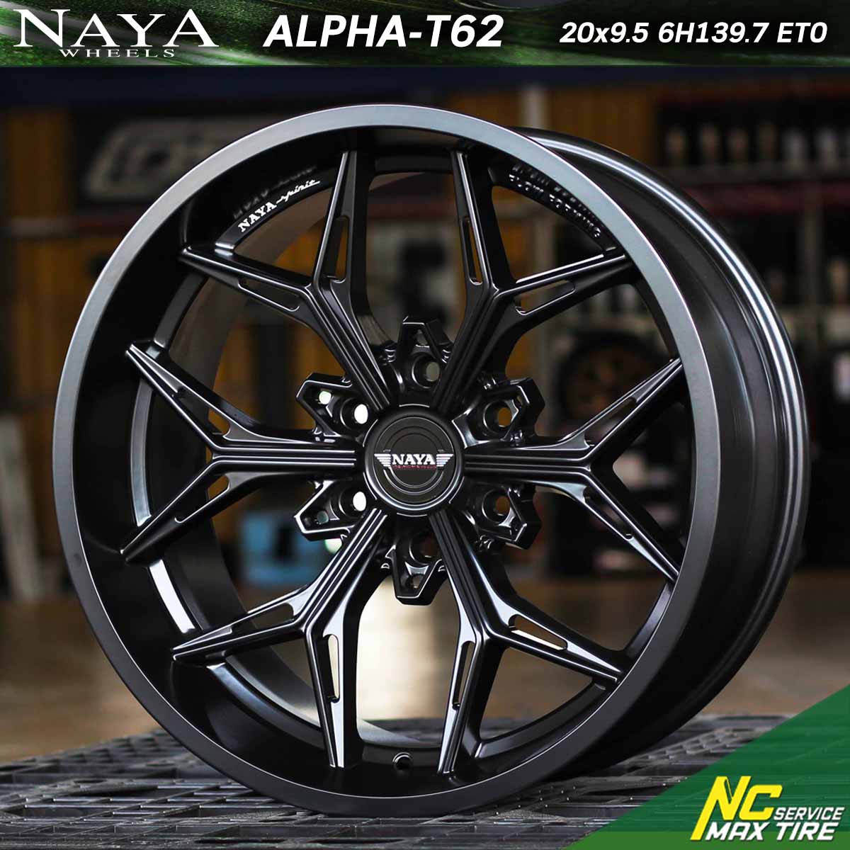 ล้อแม็กขอบ20 / Cosmis / NAYA / Alpha-T62 / 20×9.5 6H139.7 ET0 / ล้อแม็กสีดำด้านทั้งวง / ล้อแม็กสำหรับรถกระบะ / ล้อแม็กกระบะ / ล้อแม็กSUV / ล้อแม็กPPV / ล้อแม็กสวยๆ / NCล้อแม็ก