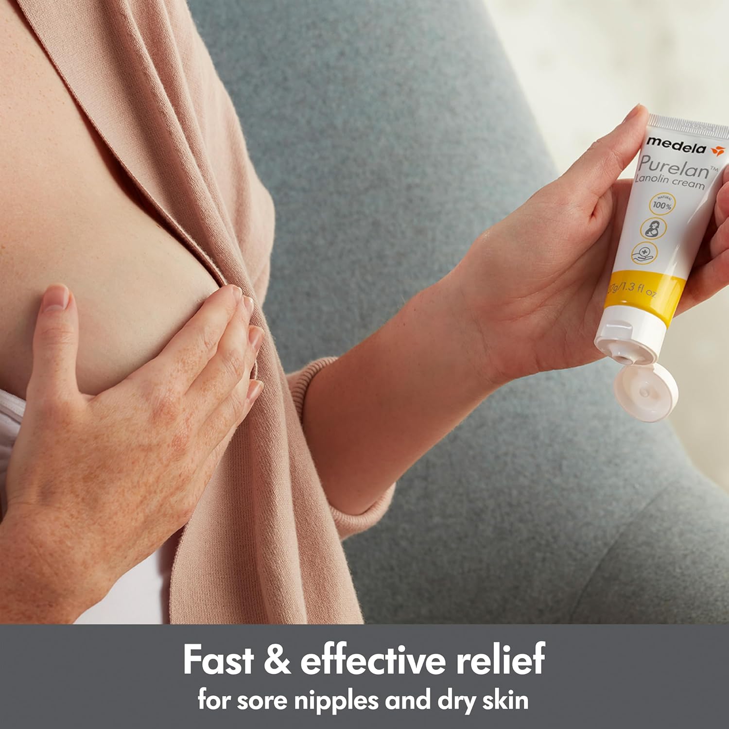 ครีมลาโนลินจากธรรมชาติ 100% Medela Purelan Lanolin Nipple Cream บรรเทาหัวนมแตกหรือเจ็บและผิวแห้ง