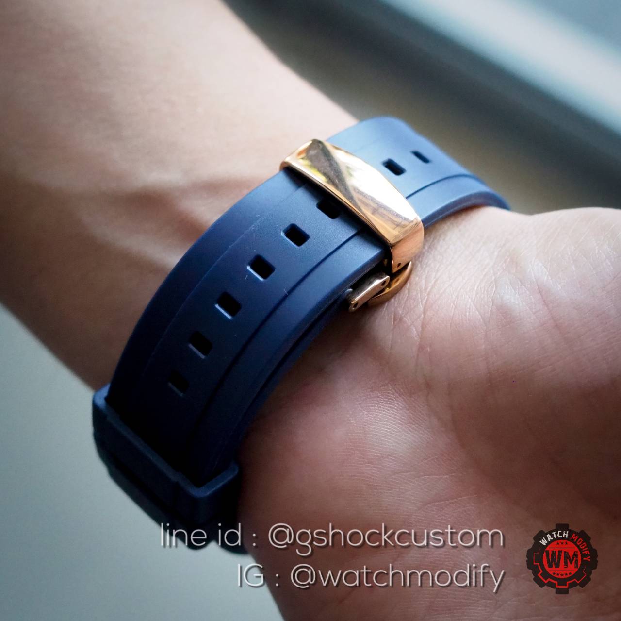 G-Shock Casioak AP Metal สาย Sport Rubber Butterfly Blue Navy Rosegold