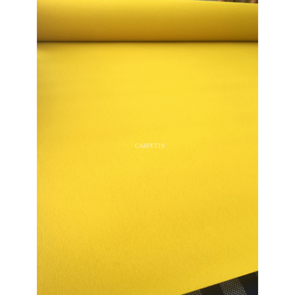 ราคายกม้วน!! CARPET19 พรมอัดเรียบ สีเหลือง รุ่นL2 หนา 2.5-3.0 มม.ขนาด 2x25 ม.