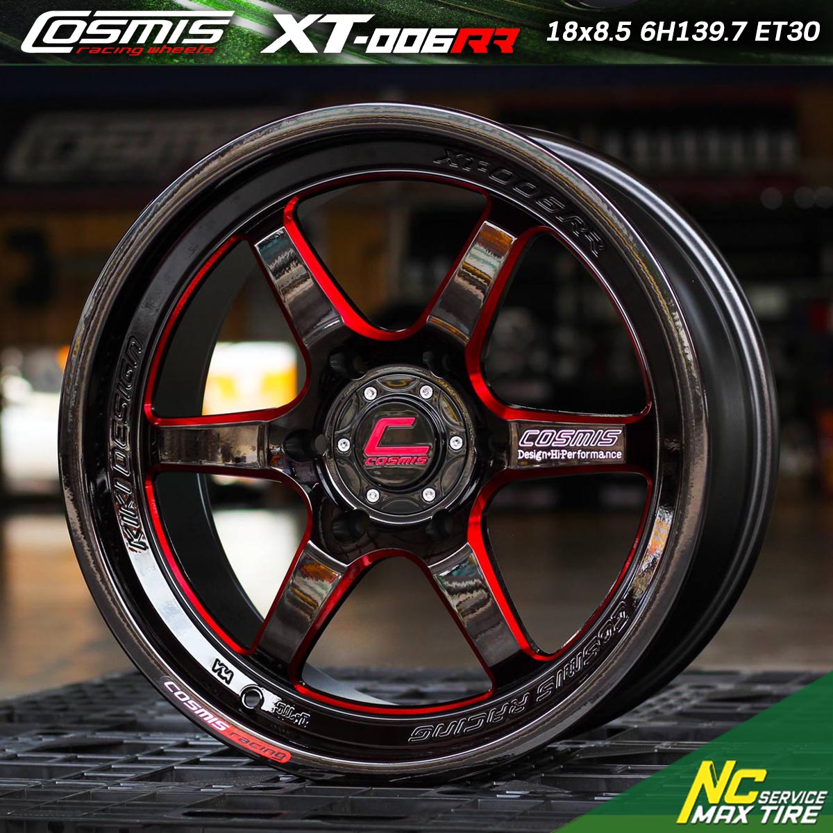 ล้อแม็กขอบ18 / Cosmis / XT-006RR / 18x8.5 6H139.7 ET30 / ล้อแม็กสีดำCNCข้างก้านแดง / ล้อแม็กสำหรับรถกระบะ / ล้อแม็ก SUV / ล้อแม็ก PPV / NCล้อแม็ก / ล้อแม็กสวยๆ