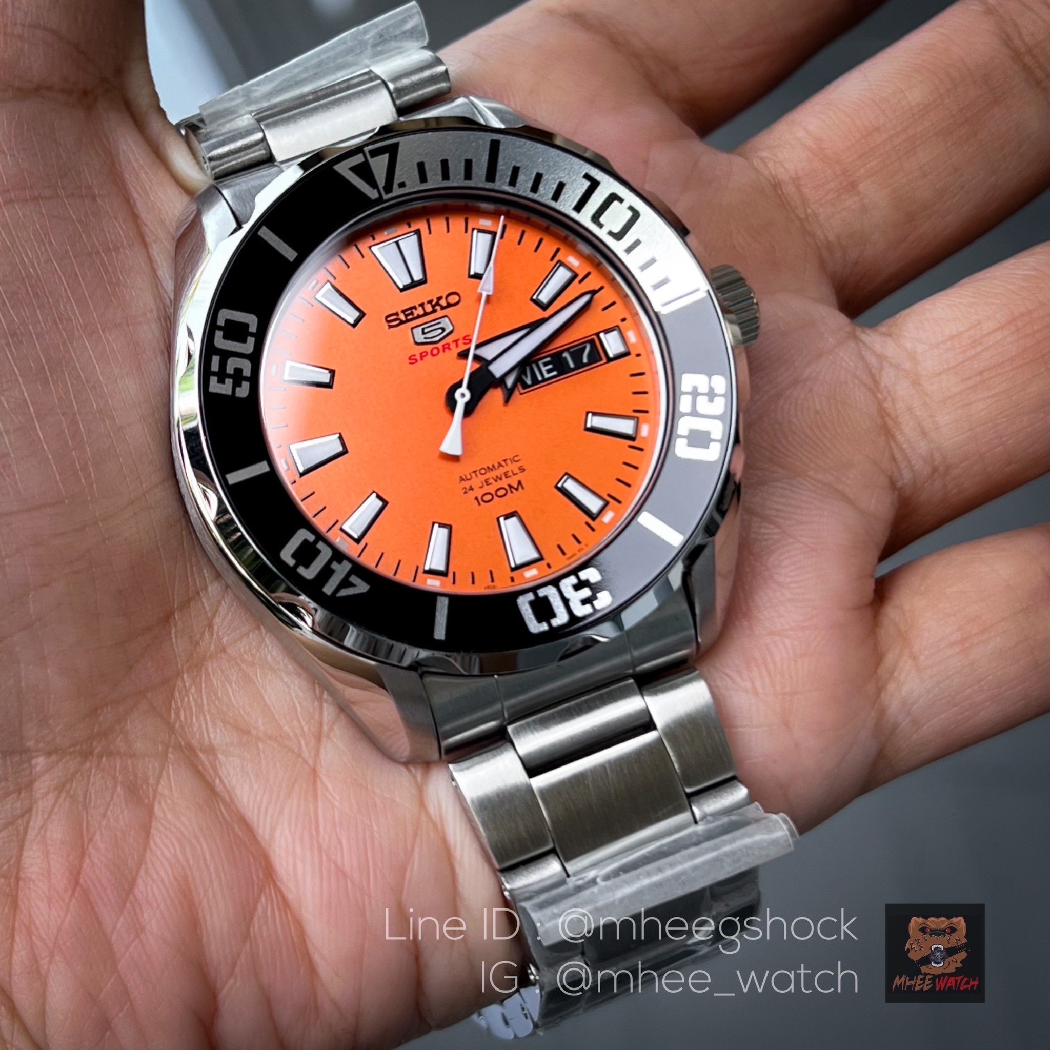 Seiko 5Sport Automatic Very Rare item ฉายาส้มดับเพลิง เลิกผลิตแล้วหายากมาก