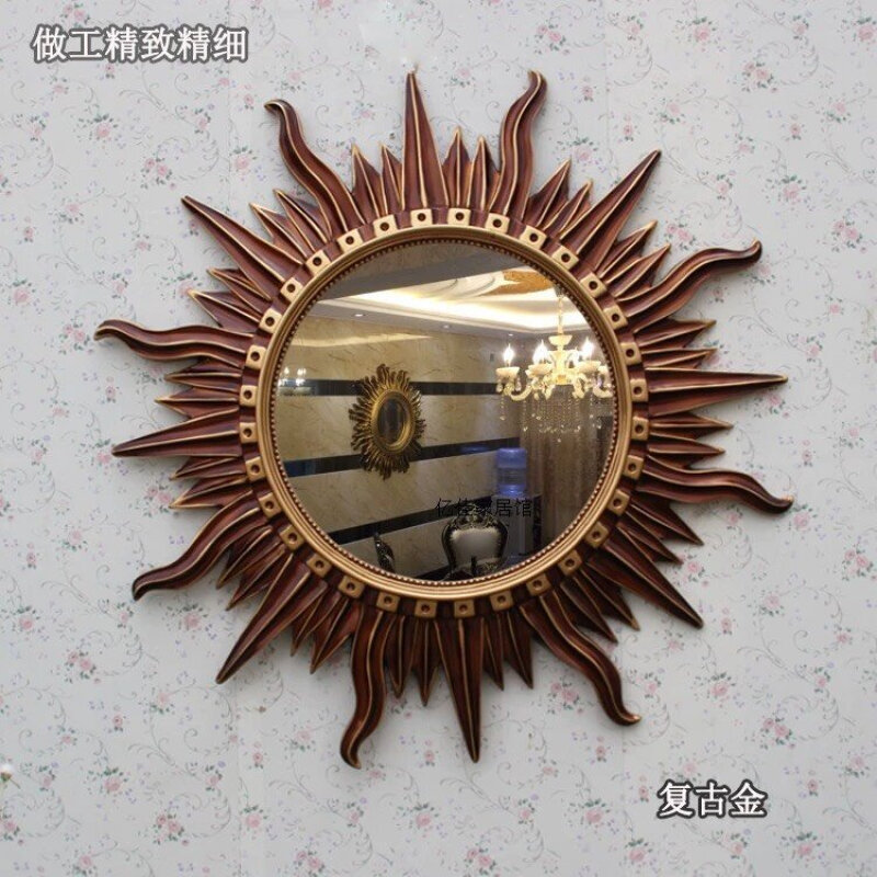 CT025G001 SOSHOKU กระจกพระอาทิตย์ กระจก กระจกแต่งหน้า กระจกติดผนัง wall mirror กระจกฮวงจุ้ย ปรับฮวงจุ้ย โชคลาภ ร่ำรวย