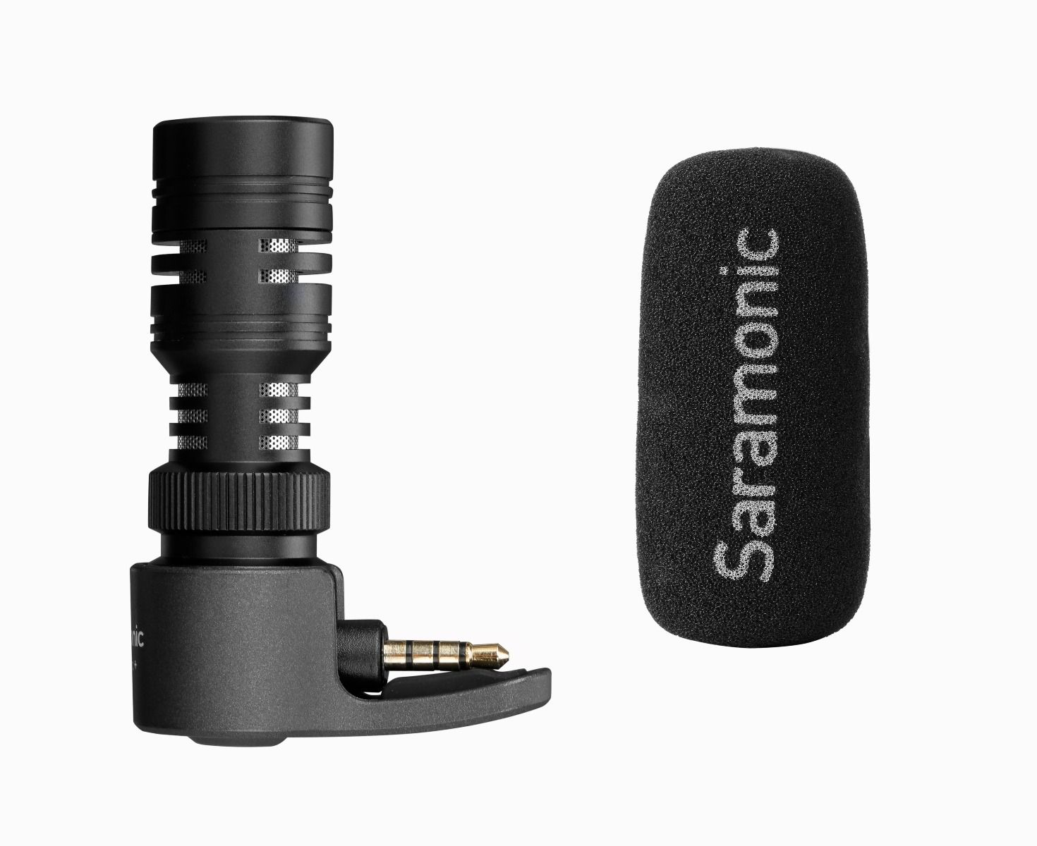Saramonic SmartMic+ ไมโครโฟน Plug and Play Directional Condenser สำหรับ โทรศัพท์มือถือทั้งระบบ iOS และ Android เชื่อมต่อช่อง 3.5 มม. (ช่องเสียบหูฟังแบบวงกลม)