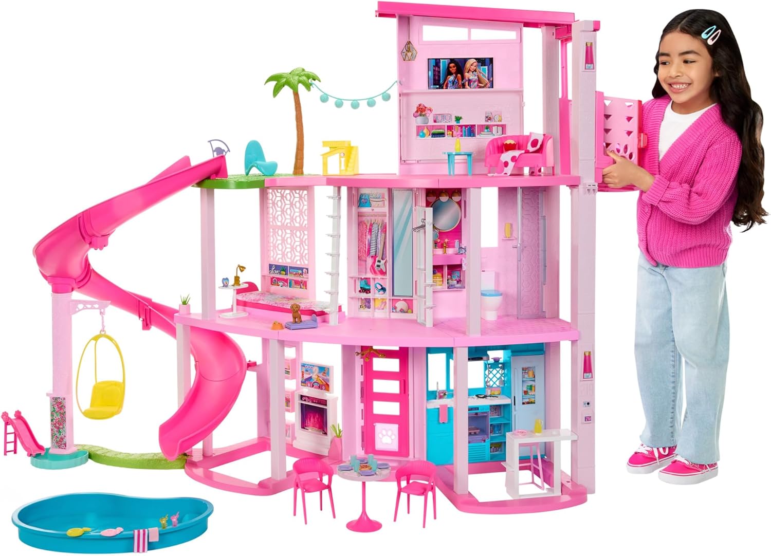 บาร์บี้ดรีมเฮาส์ บ้านตุ๊กตาบาร์บี้หลังใหญ่ Barbie Dreamhouse 75+ Pieces Pool Party Doll House