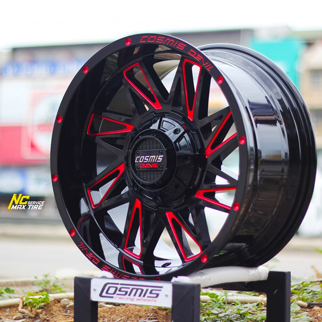 ล้อแม็กออฟโรดขอบ18 / Cosmis Devil Spin-82 / สีดำcncแดง / 18x9.0 6H139.7 ET0