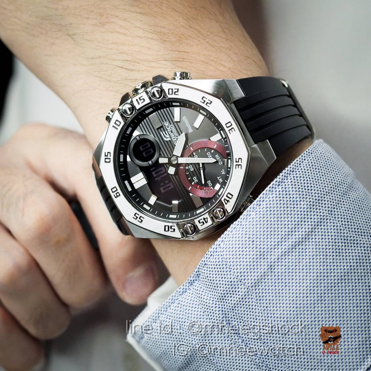 นาฬิกา คาสิโอ้ Edifice Sport Steel รุ่น Bluetooth สายเรซิ่น ของแท้ 100% ประกันศูนย์ Central