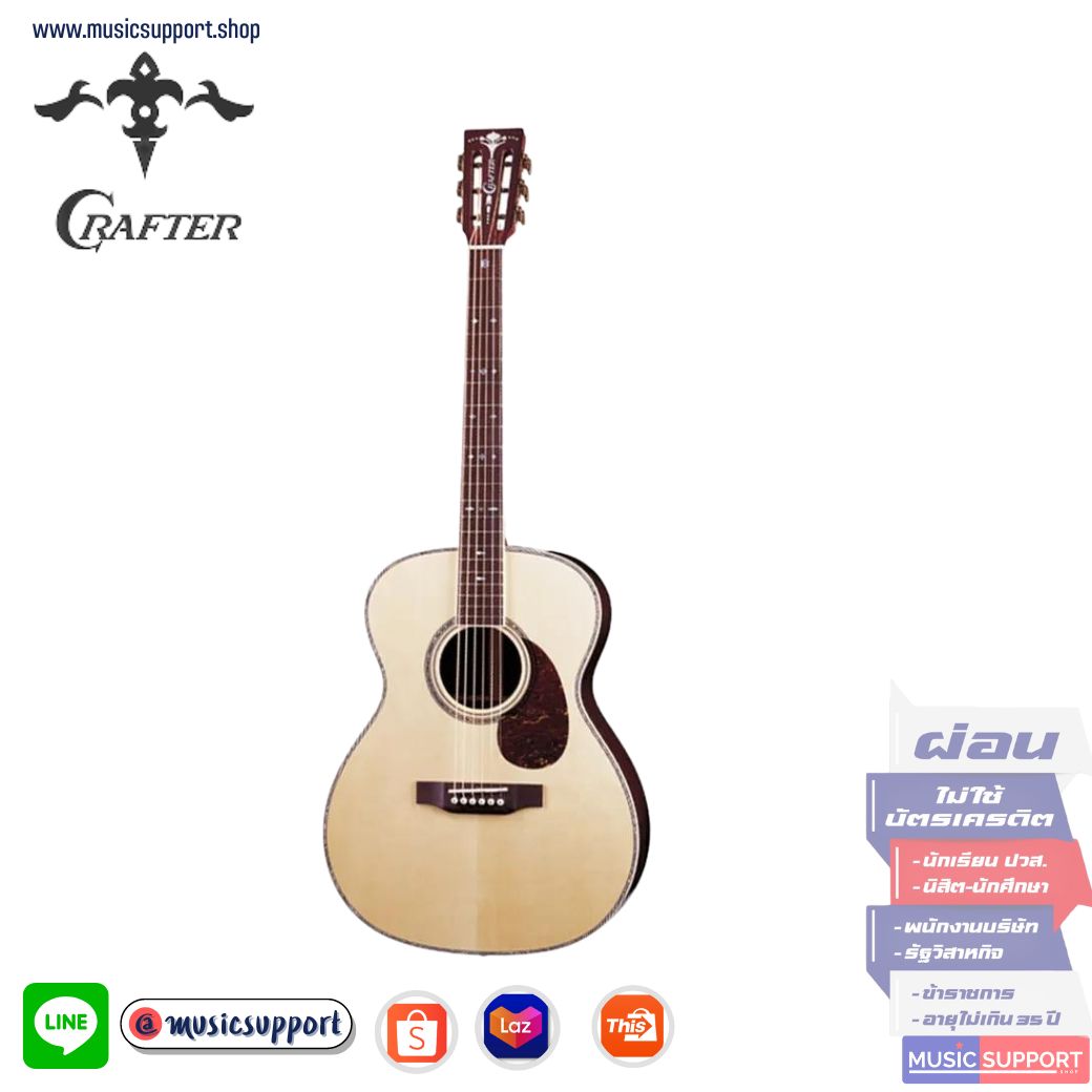 กีตาร์โปร่งไฟฟ้า Crafter TM-035/N-EQ/+DXBag