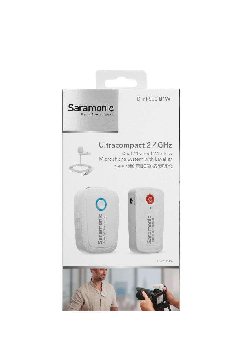Saramonic Blink500 B1W ไมโครโฟนไร้สาย คลื่น2.4GHz สำหรับกล้องและสมาร์ทโฟน (1 ตัวรับ 1 ตัวส่ง)