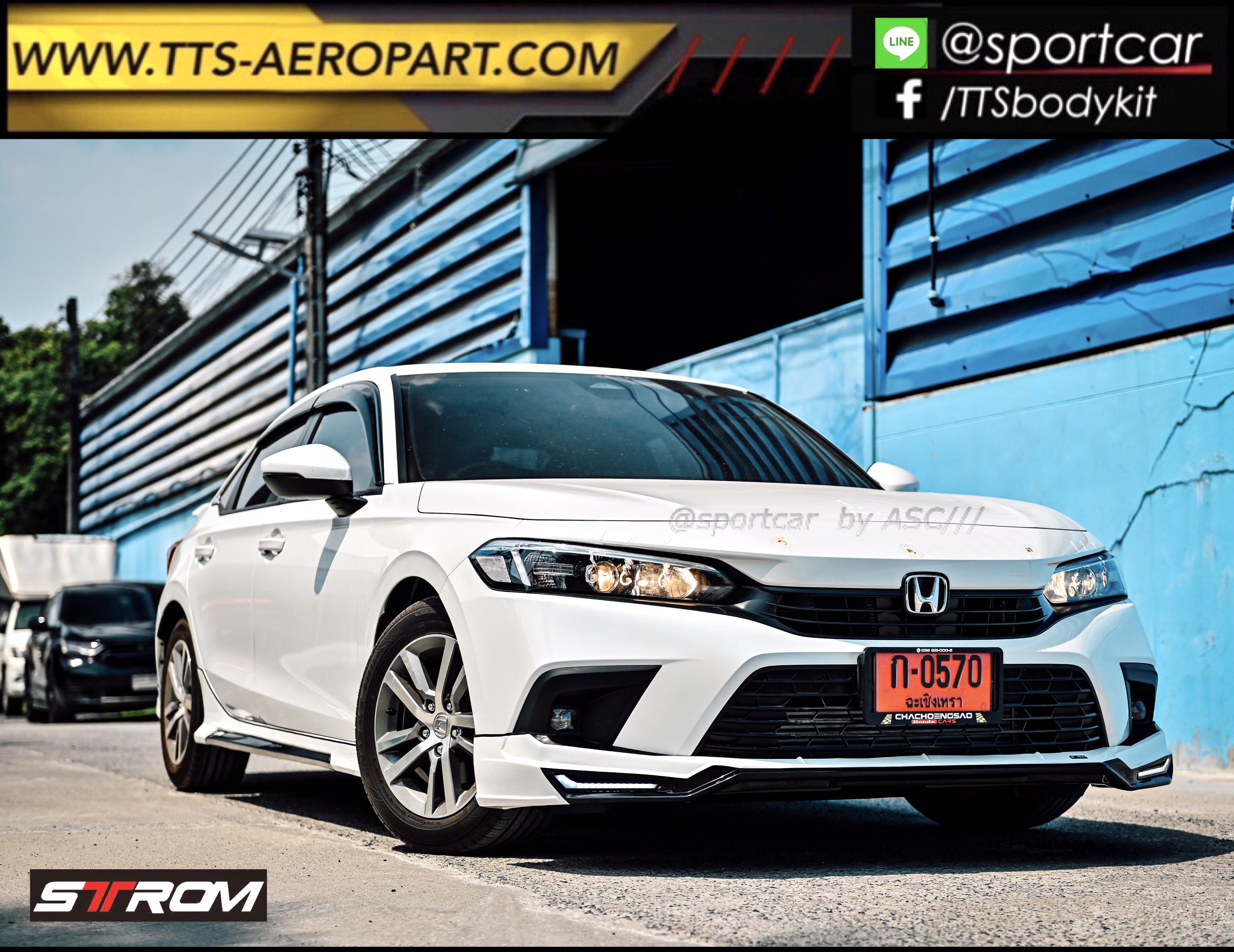 ชุดแต่ง Civic FE 2021 2022 2023 สำหรับ Civic FE Turbo และ Civic FE EHEV ทรง STROM PLUS - มีไฟ DRL, Civic FE แต่งสวย, ของแต่ง Civic FE