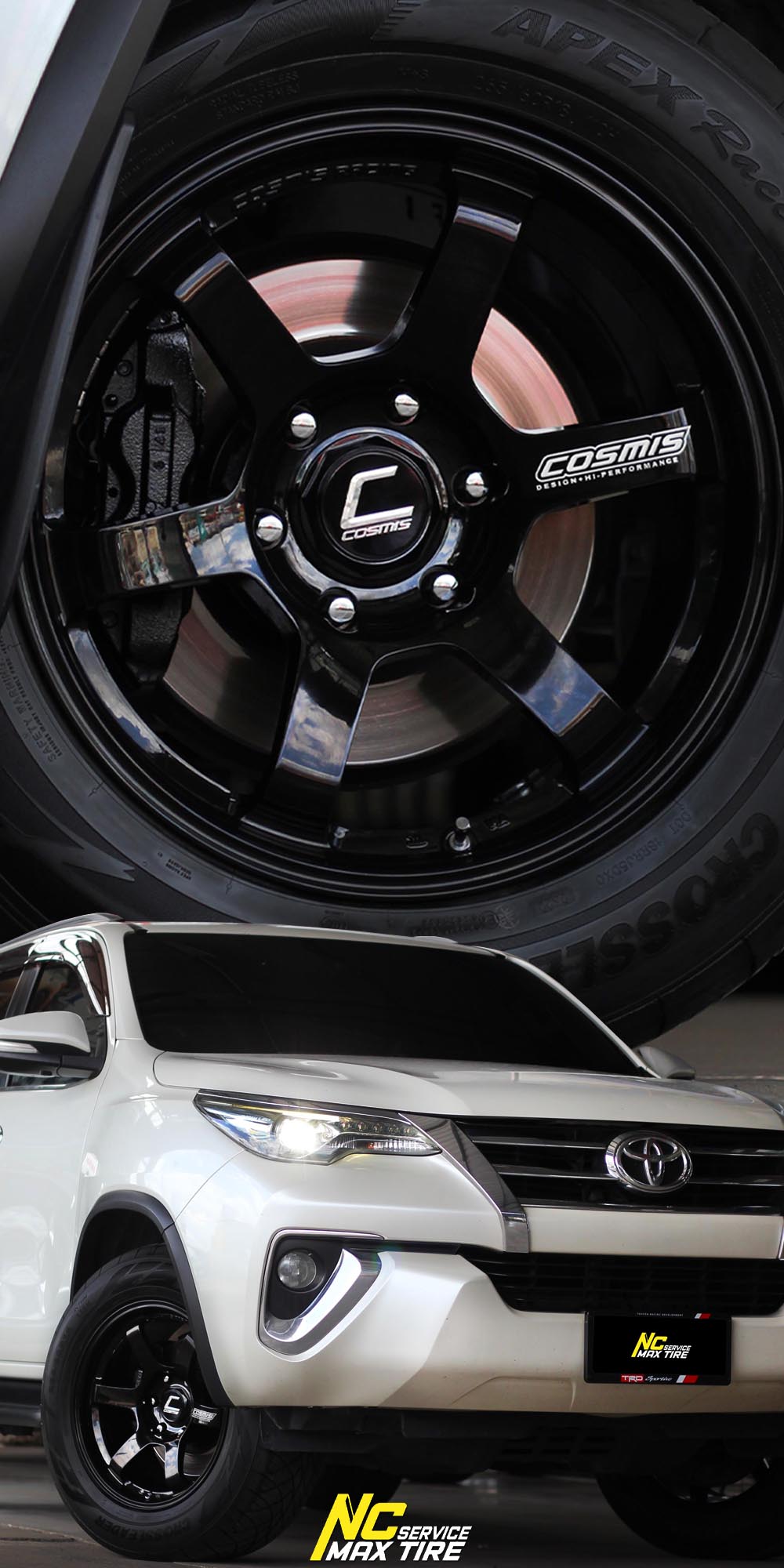 Toyota Fortuner / SUV / ล้อแม็กสำหรับกระบะ / ล้อแม็กขอบ18 / RG-06SR / 18x9.0 6H139.7 ET0 / ล้อแม็กสีดำเงาทั้งวงCNCหยอดตัวหนังสือขาว / ล้อแม็กสวยๆ / SUV PPV / NC / NCล้อแม็ก