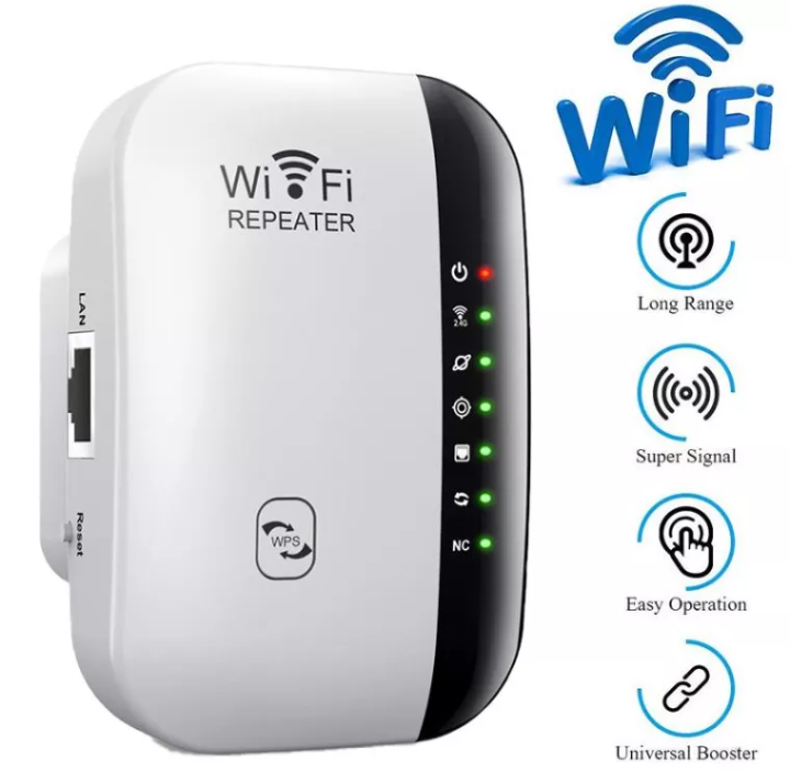 เครื่องขยายสัญญาณ WiFi repeater 300 Mbps เครือข่ายไร้สาย Extender WiFi