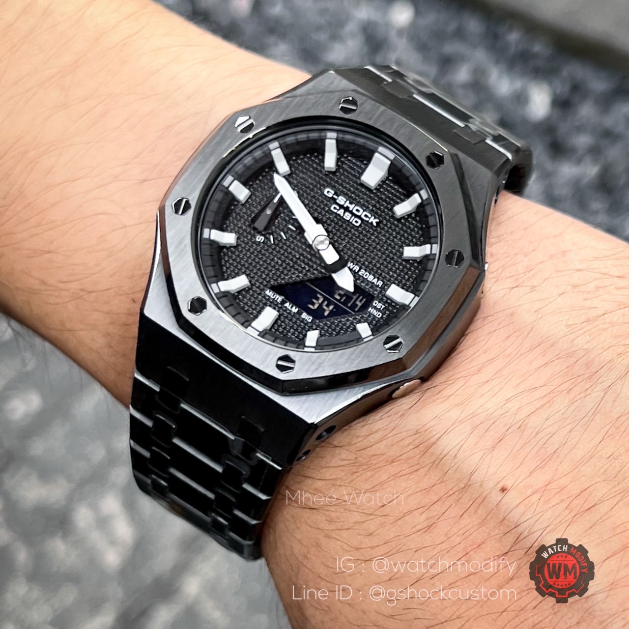 G-Shock Casioak AP Gun Metal Steel with Black pattern Dial
