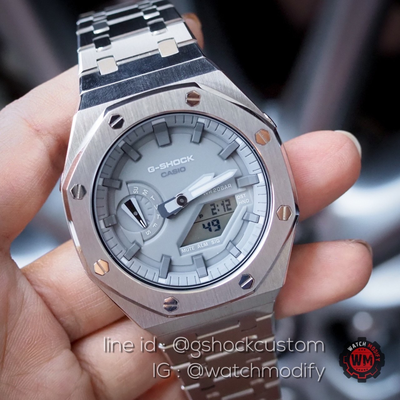 G-Shock AP Ga-2110ET-8 Customใส่กรอบสายสแตสเลสทรงAP