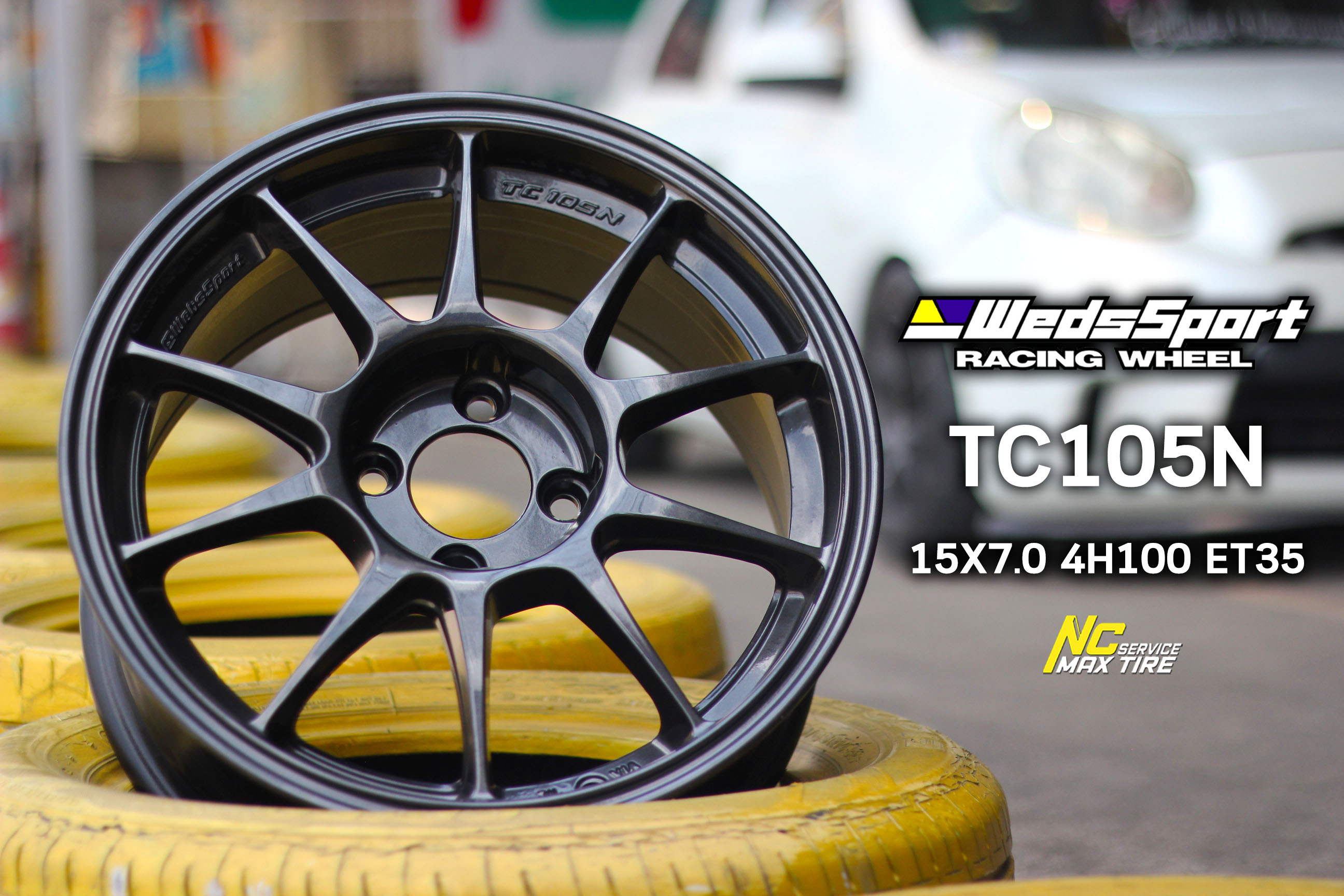 ล้อแม็กขอบ15 / WedsSport / TC105N / 15x7.0 4H100 ET35 / ล้อแม็กสีเทากัล