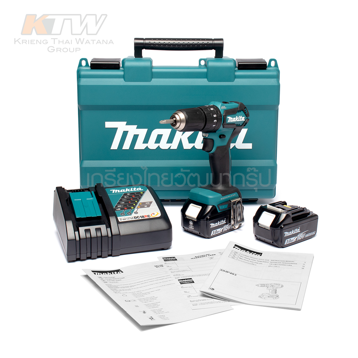 MAKITA สว่านกระแทกไร้สาย 18V x 3.0A รุ่น DHP483RFE