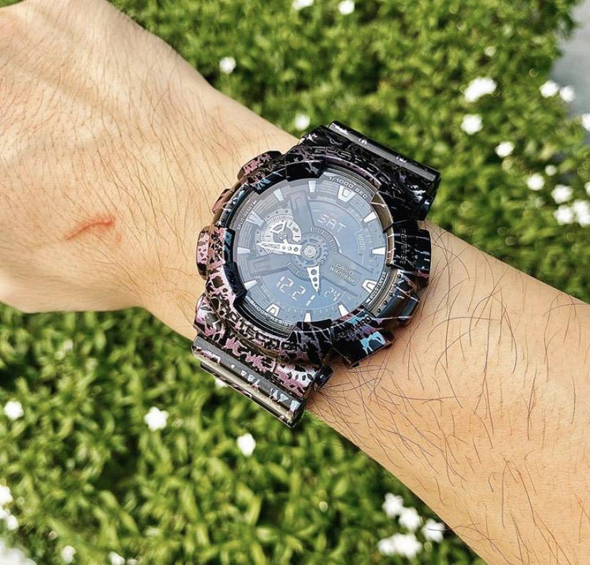 G-Shock Polarized Mrble Series รุ่น GA-110PM-1ADR ลายสายฟ้า 3D หินอ่อน ไทเท