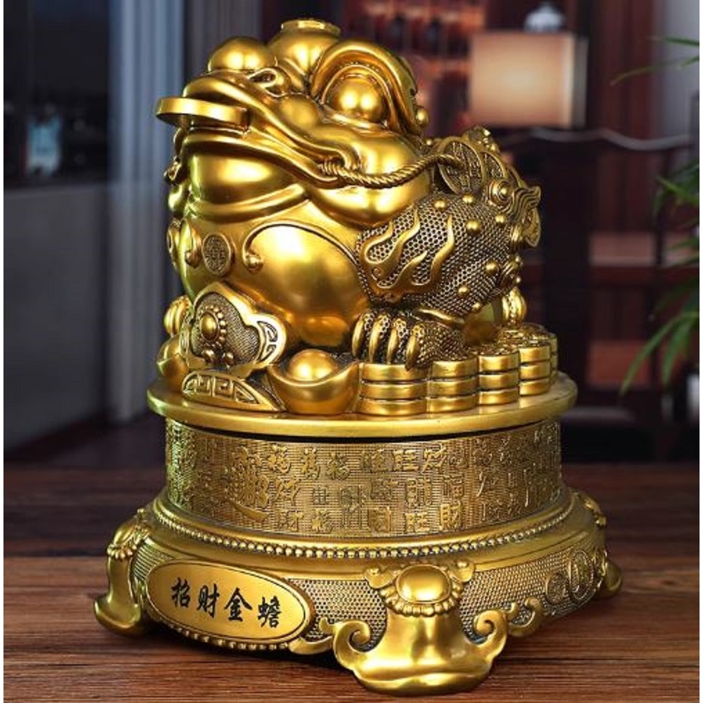 CT227B170 HAOYUN คางคกทองโชคดี มงคล ของขวัญเลื่อนตำแหน่ง ของขวัญขึ้นบ้านใหม่ ขนเงินขนทอง รับทรัพย์