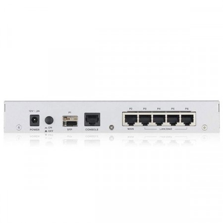 Zyxel USG FLEX 100 Firewall throughput 900 Mbps 4 x LAN/DMZ, 1 x WAN, 1 x SFP เชื่อมต่อผ่าน VPN ได้พร้อมกันสูงสุด 40 users