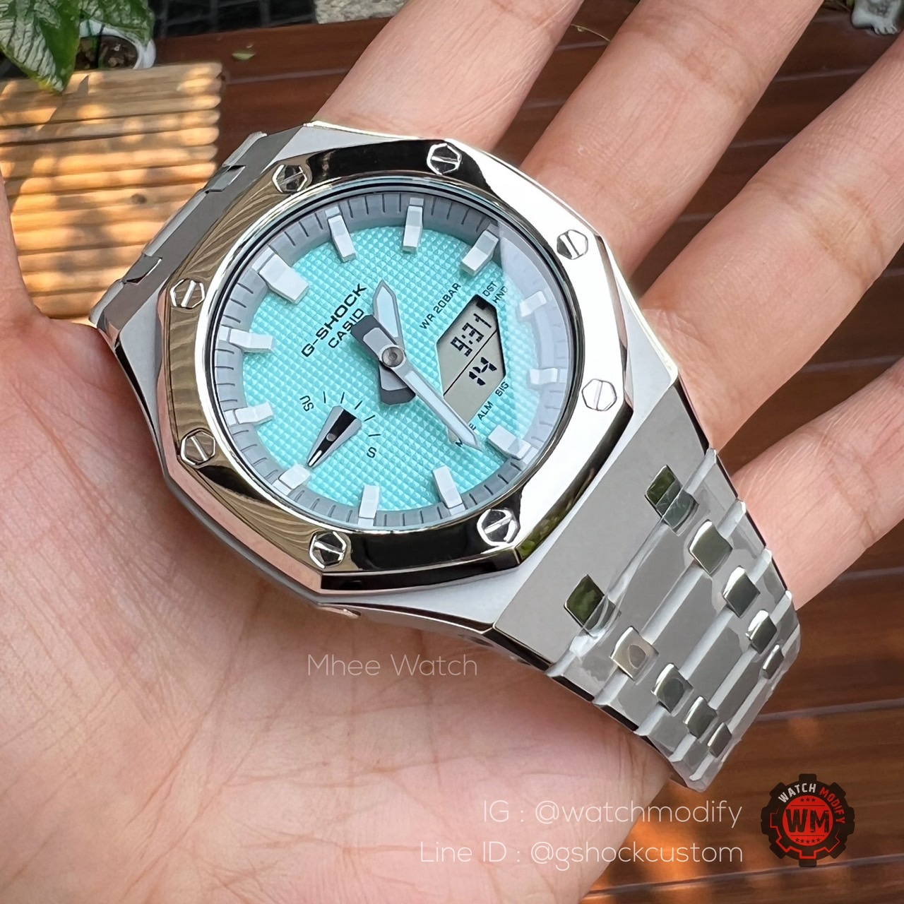 G-Shock Custom AP Style Tiffany Blue Dial with Sand Blasting Bracelet