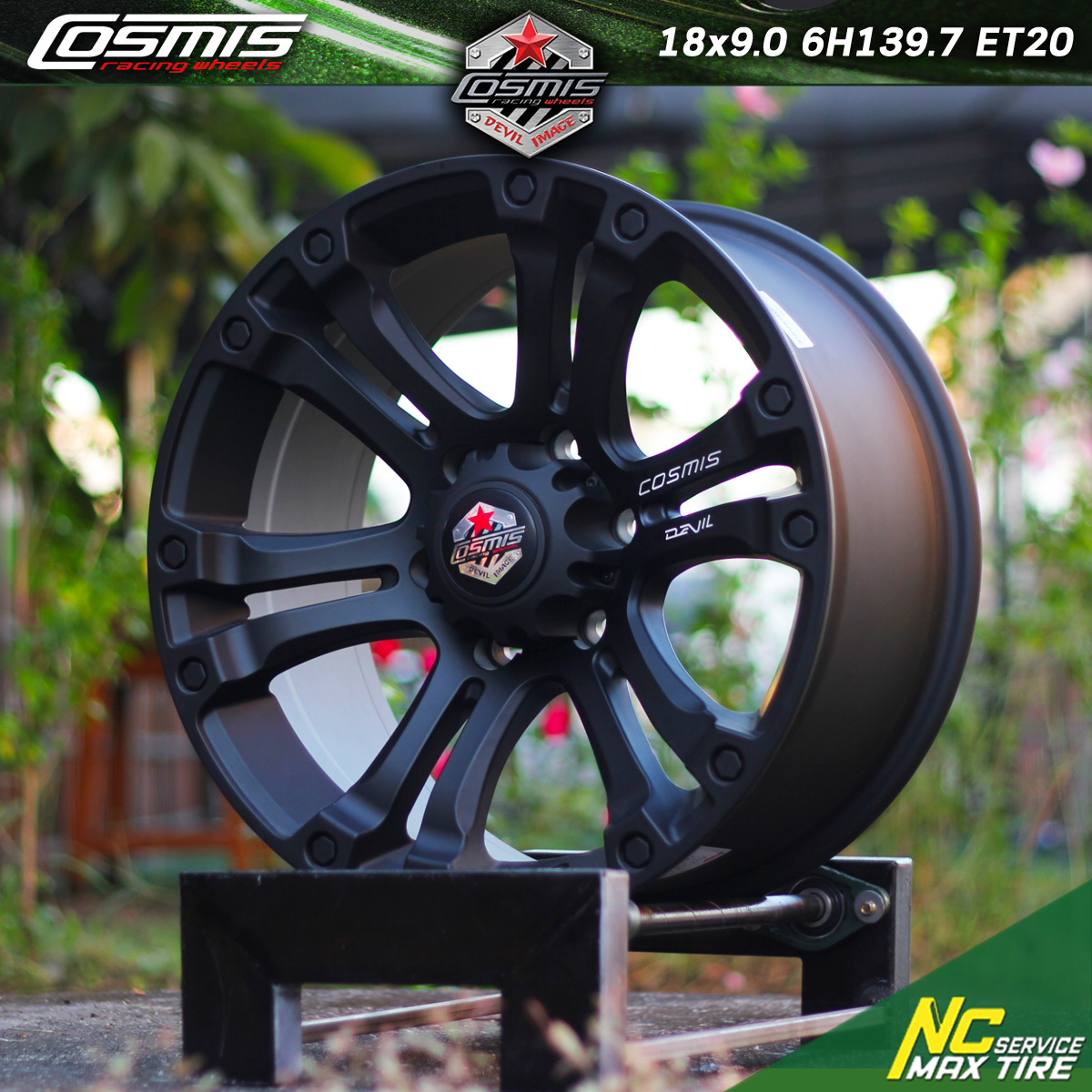 ล้อแม็กสไตล์ออฟโรด / ล้อแม็กขอบ18 / Cosmis / DEVIL / JUMP / ล้อแม็กสีดำด้าน / 18x9.0 6H139.7 ET20 / OFFROAD