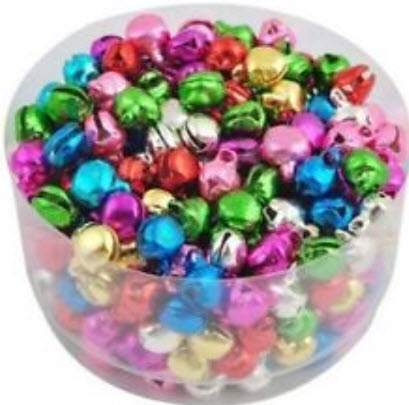 กระพรวนโลหะเคลือบสีมัน 5 ม.ม.คละสี / 100 เม็ด